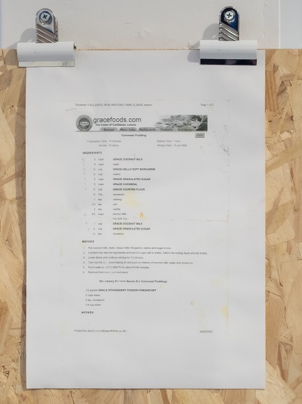 A recipe list on paper